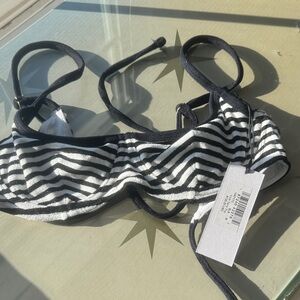Frankie's Bikinis Black and White Striped Top cola tweet top